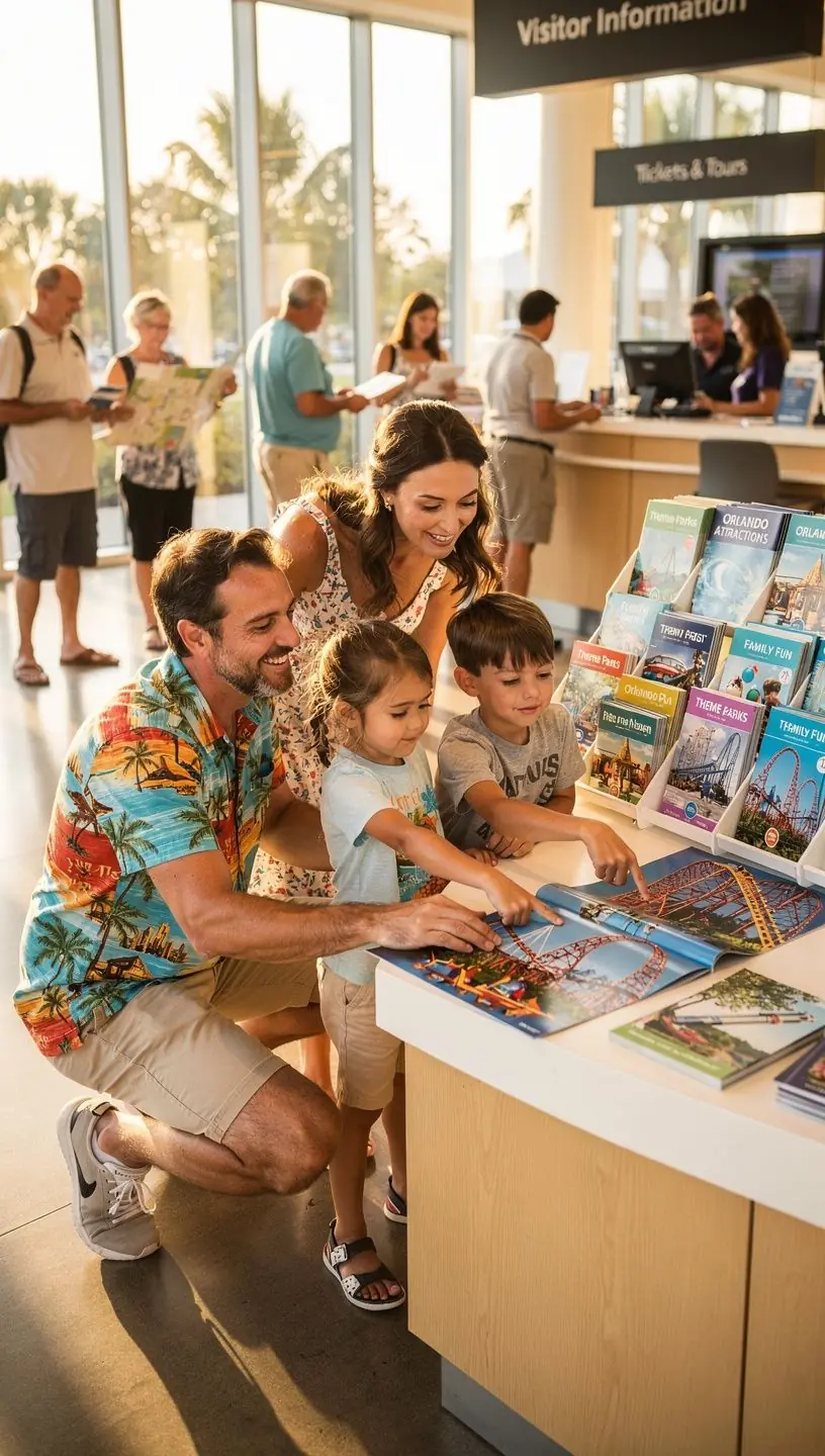 Rodzina robiąca zdjęcia przy znanym pomniku turystycznym.