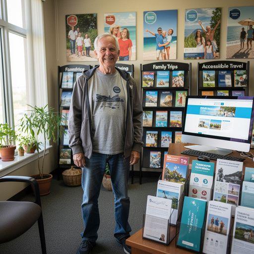 Dorośli pomagający dzieciom w pokonywaniu schodów na lotnisku.